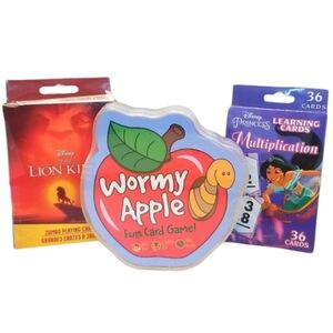 Disney Lion King Jumbo Cards/Princess Learning Cards & Wormy Apple Fun Cards
